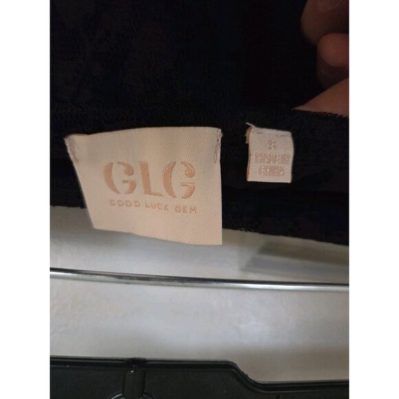 GLG Black Lace Maxi Skirt W Left Thigh-High Side Slit Pull On Whimsigoth S - Picture 4 of 5